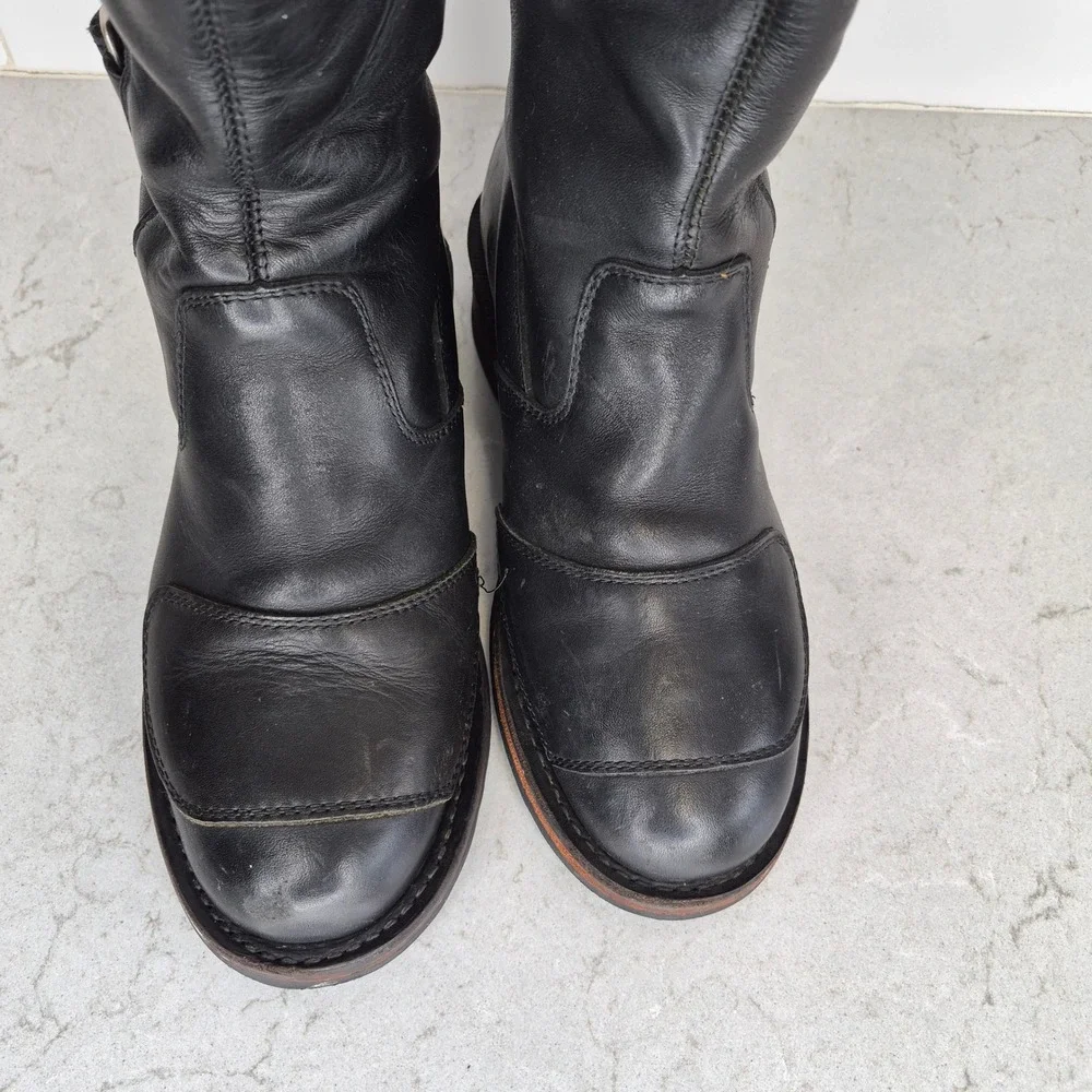 Guide‎ Gear Motorcycle Boots Leather Biker Buckle 8M Black Mens